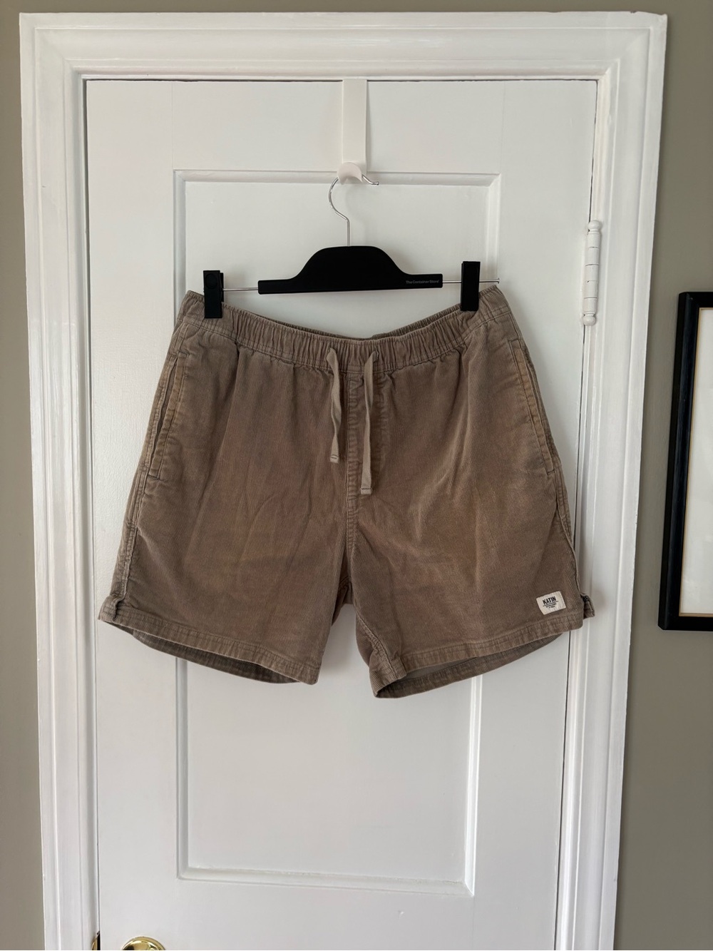 Men's Casual Brown Corduroy Drawstring Shorts